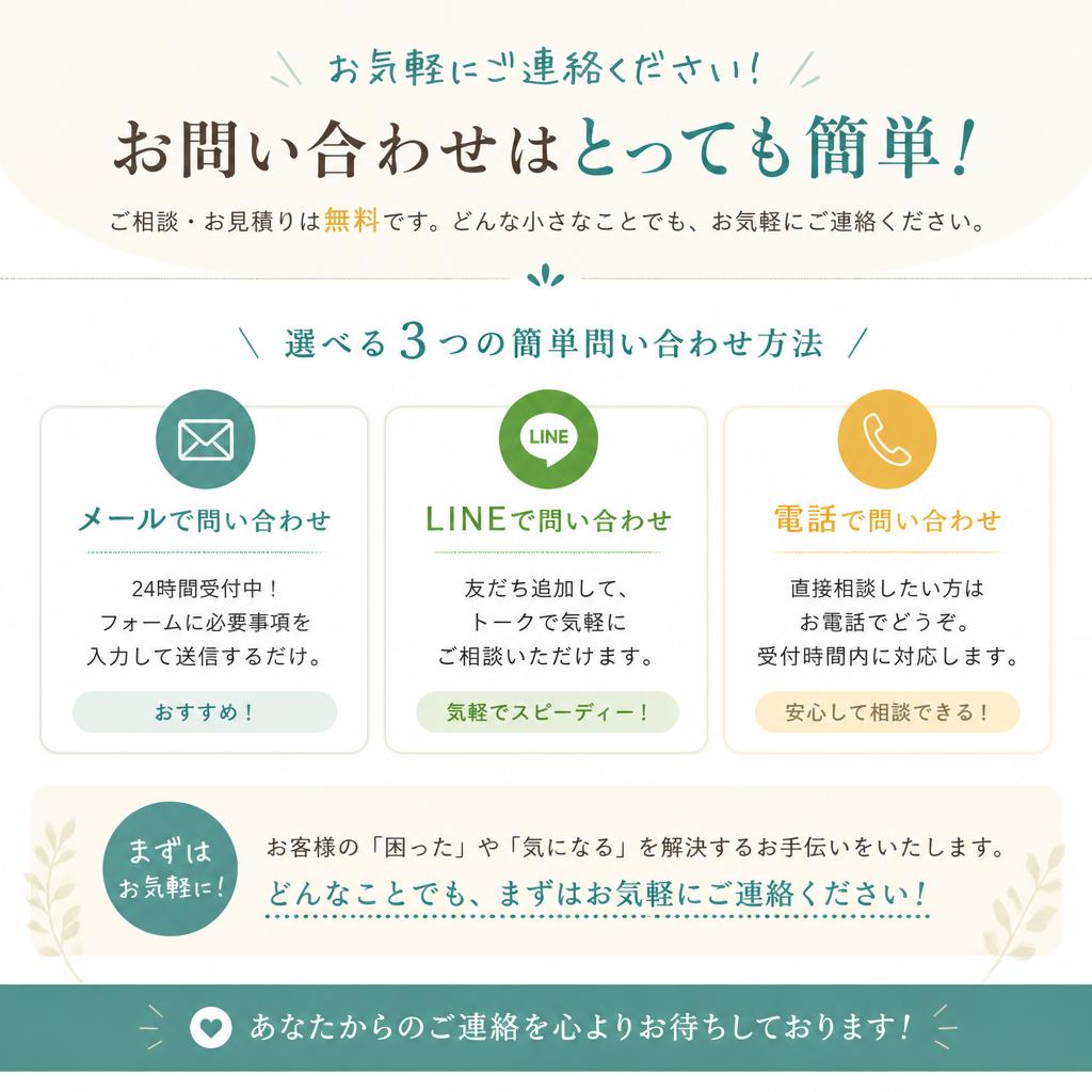 今すぐお問い合わせを！
