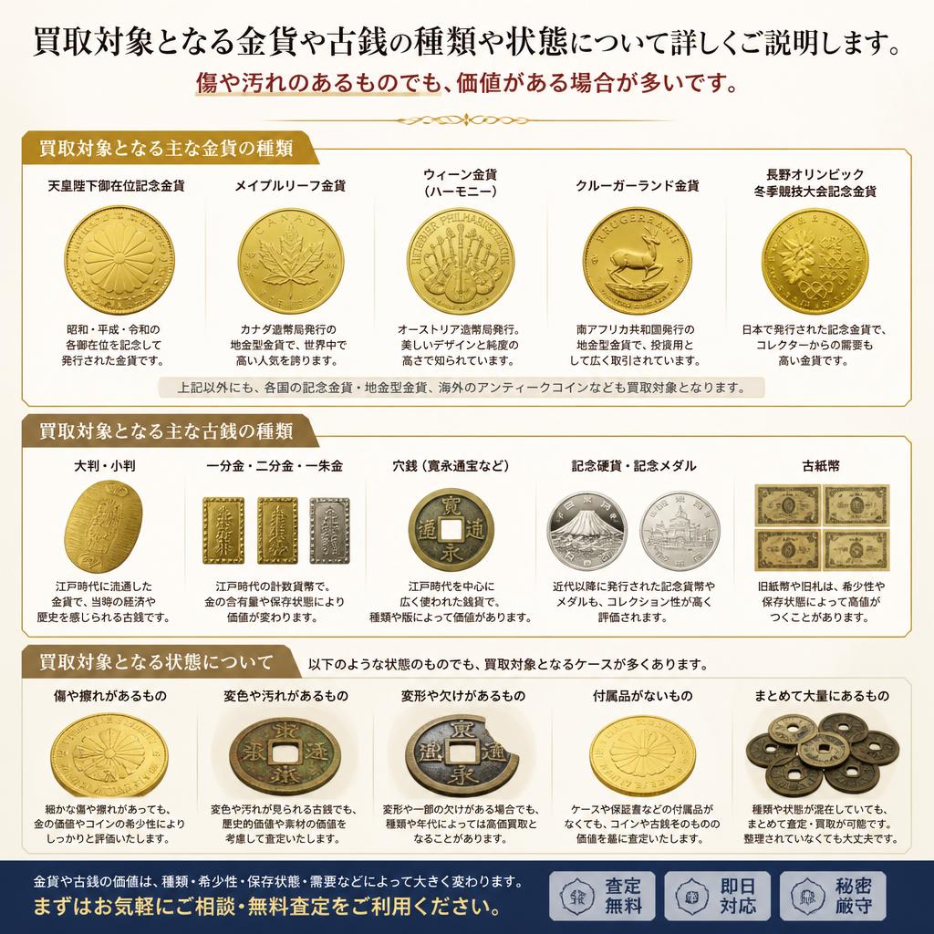 2. 対象となる金貨・古銭