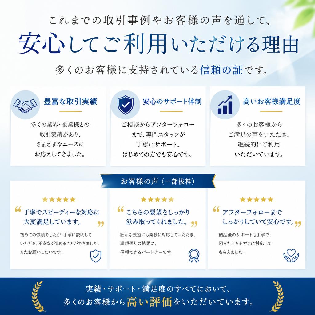 安心の取引実績