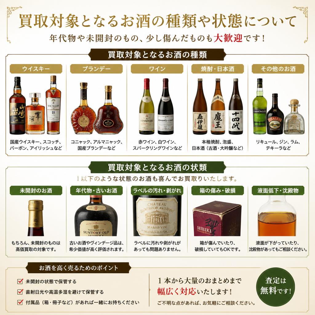 あなたのお酒、どんなものでもOK！