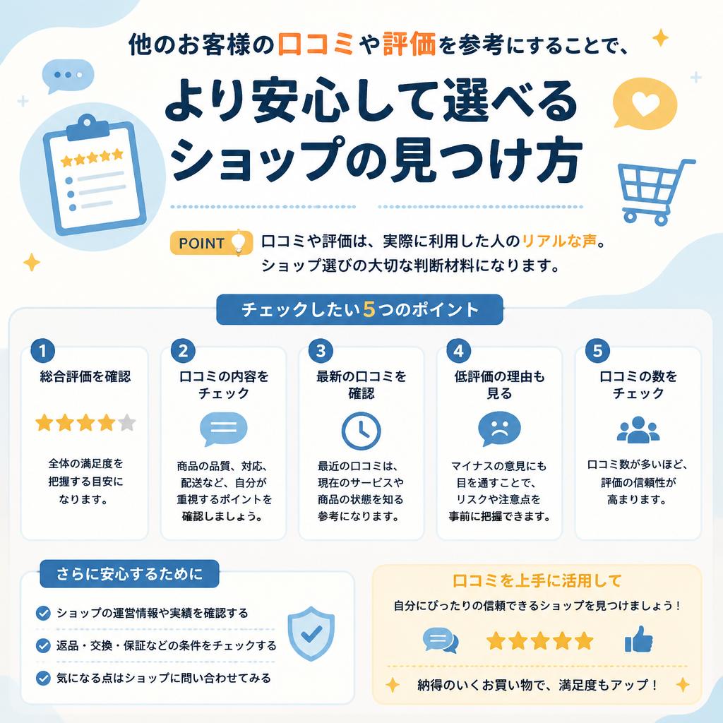 5. 口コミや評価を活用しよう