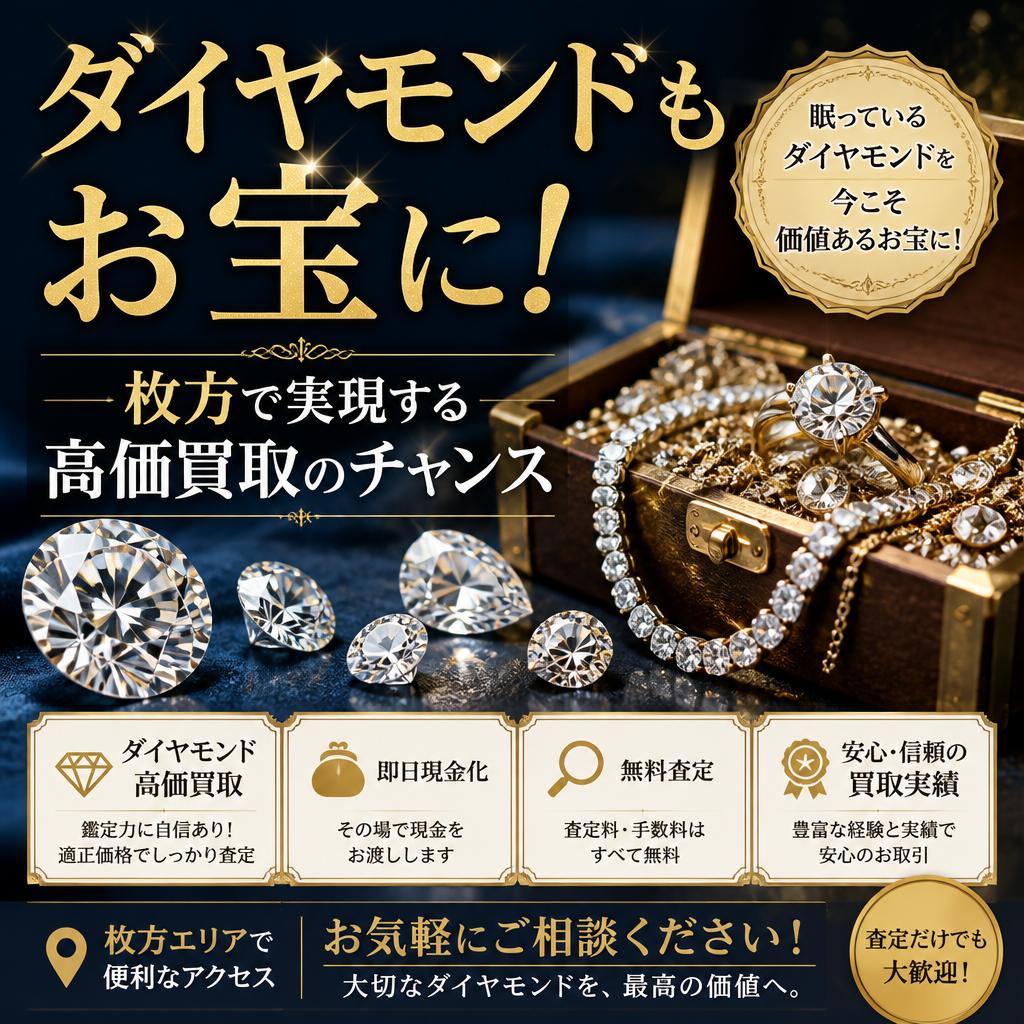 ダイヤモンドもお宝に！枚方で実現する高価買取のチャンス